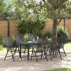 Garten Essgruppe 7 pcs Anthrazit Pulverbeschichteter Stahl