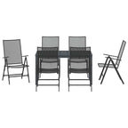 Garten Essgruppe 7 pcs Anthrazit Pulverbeschichteter Stahl