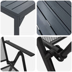 Garten Essgruppe 9 pcs Anthrazit Pulverbeschichteter Stahl