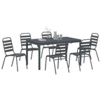 Garten Essgruppe 7 pcs Anthrazit Pulverbeschichteter Stahl