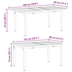 Garten Essgruppe 7 pcs Anthrazit Pulverbeschichteter Stahl