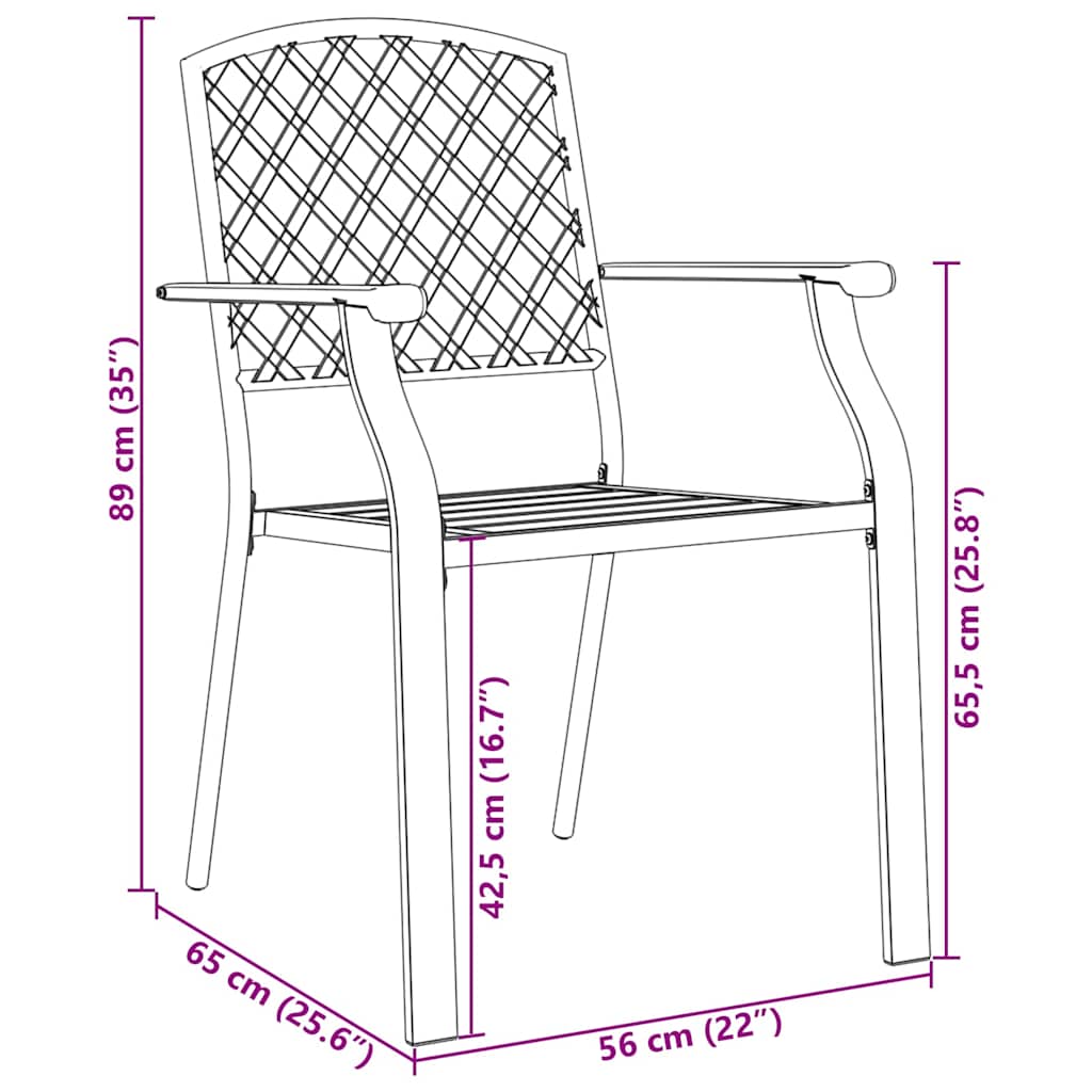 Garten Essgruppe 7 pcs Anthrazit Pulverbeschichteter Stahl