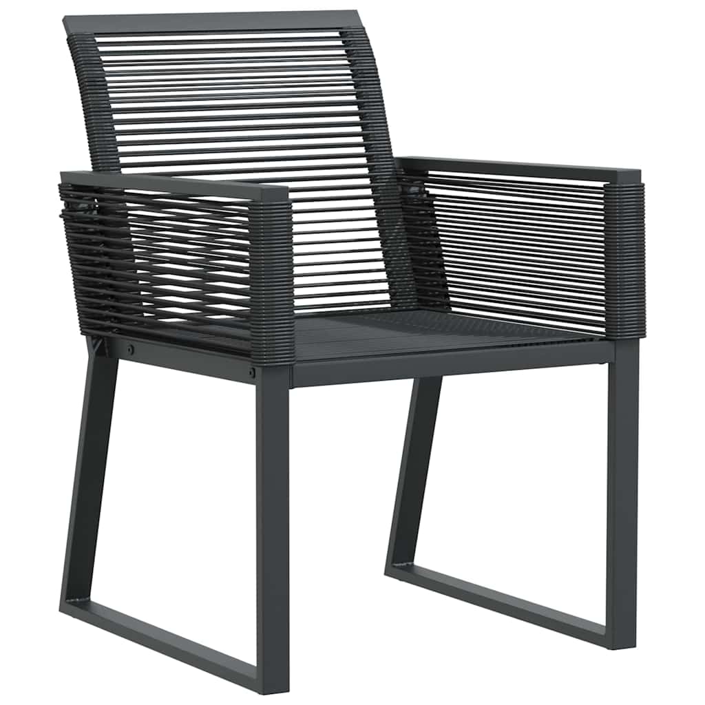 Garten Essgruppe 7 pcs Schwarz Poly-Rattan