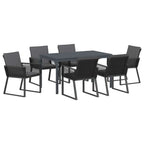 Garten Essgruppe 7 pcs Anthrazit Poly-Rattan