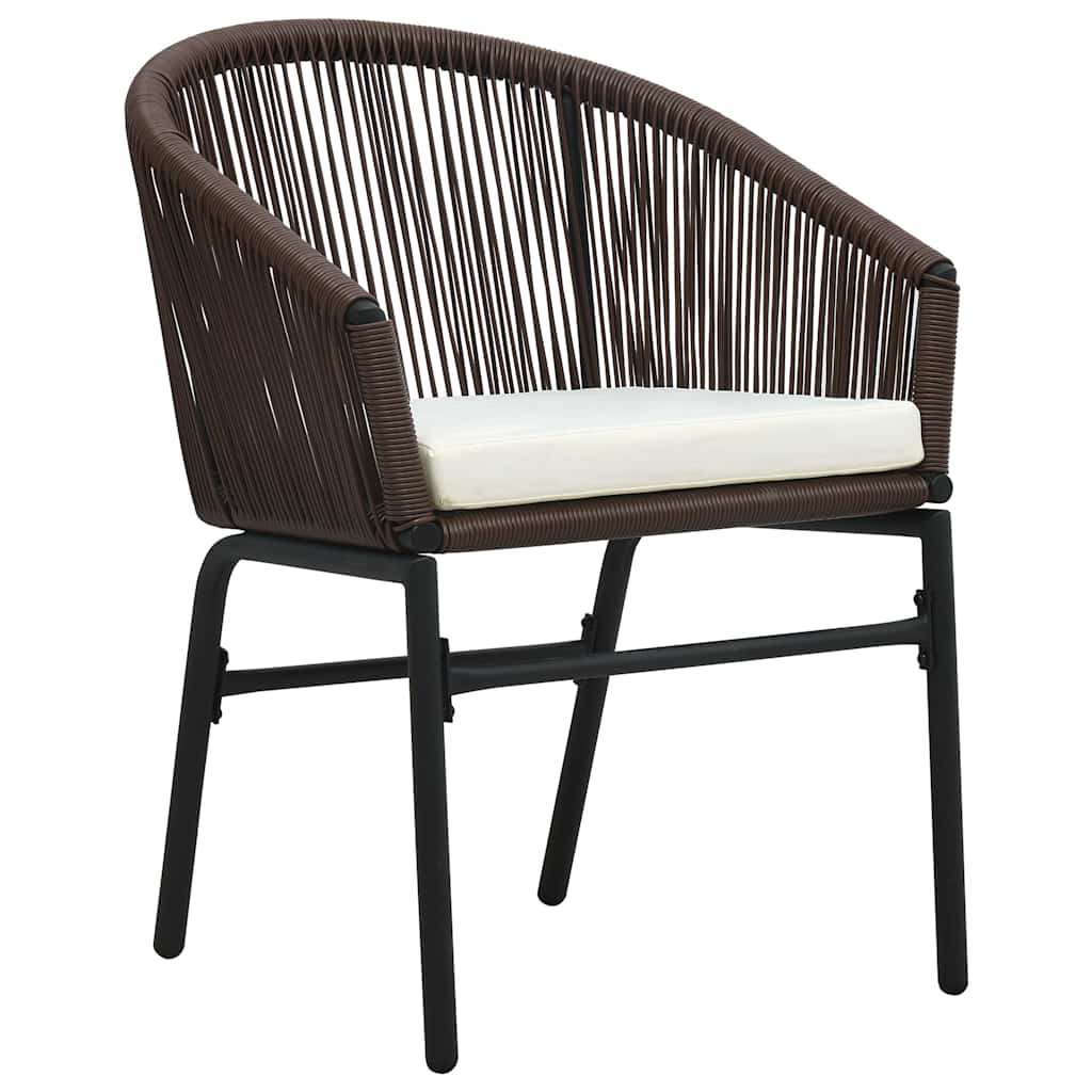 Garten Essgruppe 7 pcs Braun Poly-Rattan