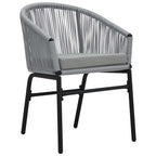 Garten Essgruppe 7 pcs Grau Poly-Rattan