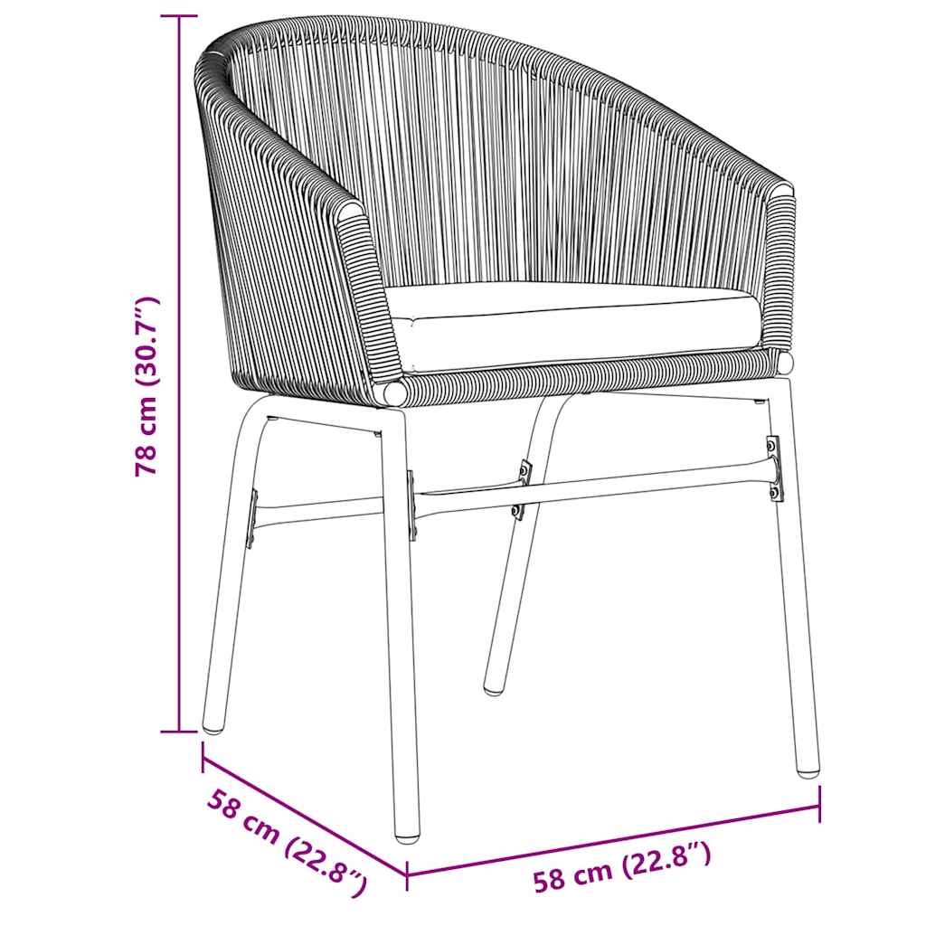 Garten Essgruppe 7 pcs Grau Poly-Rattan