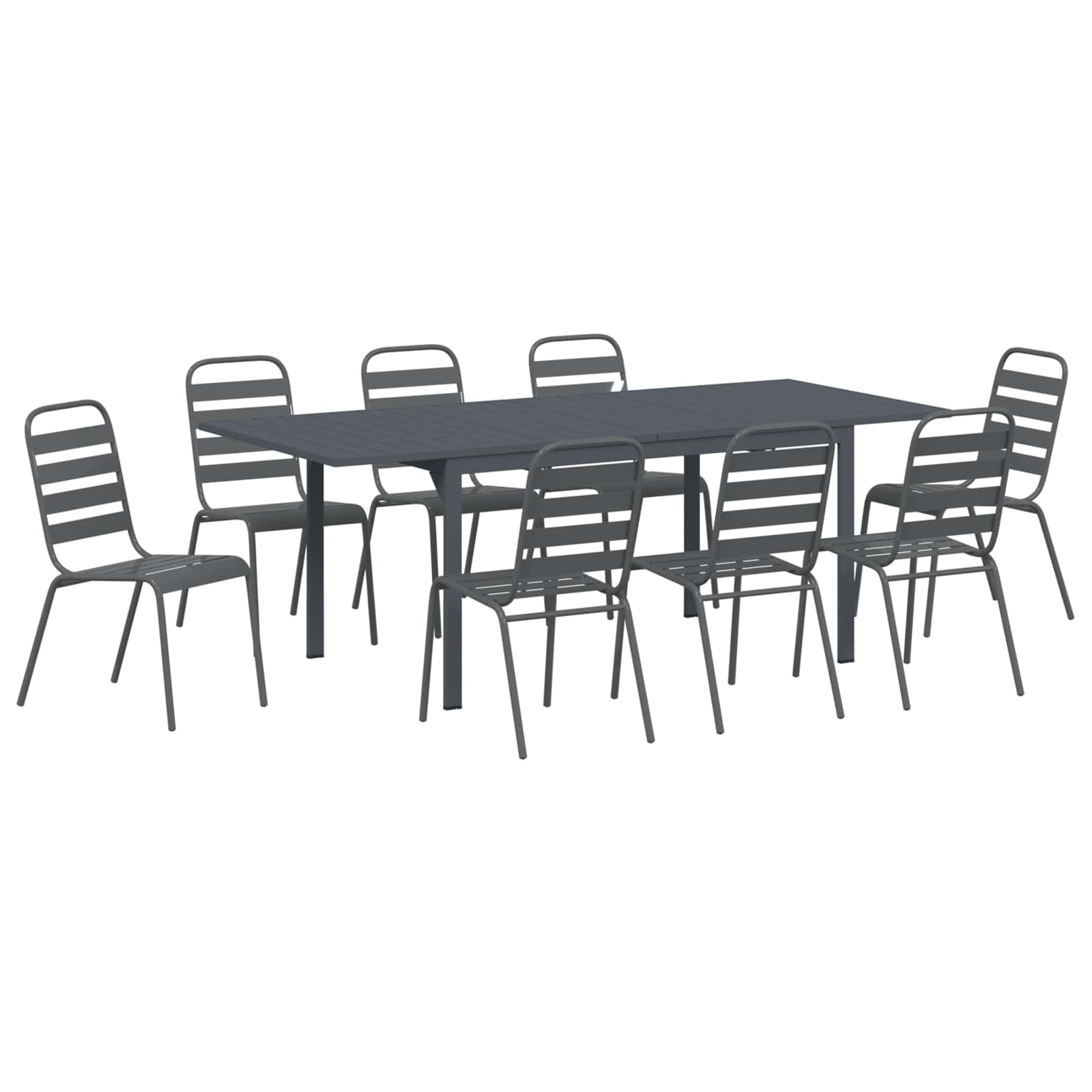 Garten Essgruppe 9 pcs Anthrazit Pulverbeschichteter Stahl