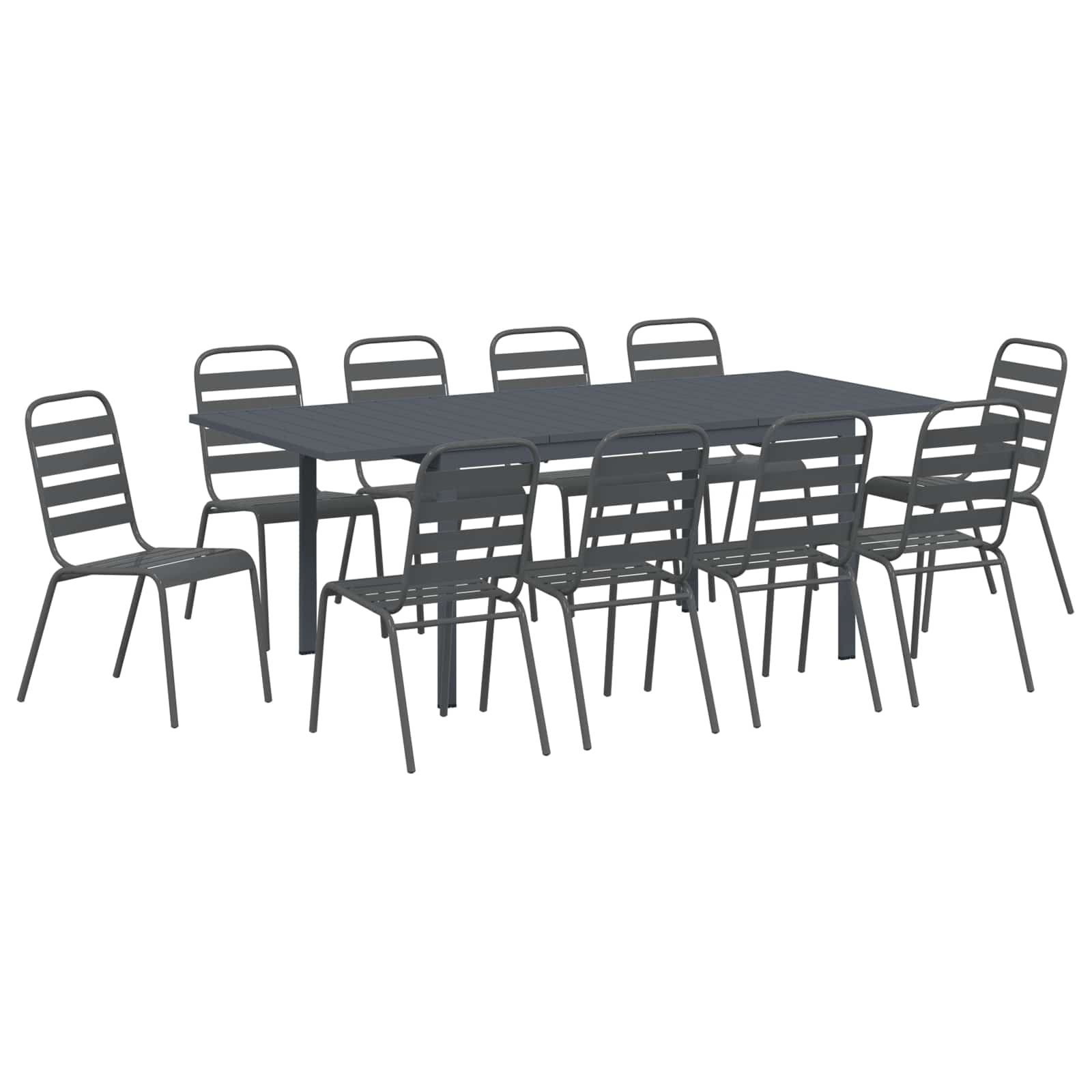 Garten Essgruppe 11 pcs Anthrazit Pulverbeschichteter Stahl