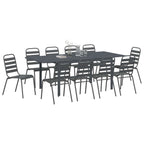Garten Essgruppe 11 pcs Anthrazit Pulverbeschichteter Stahl