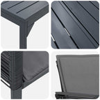 Garten Essgruppe 9 pcs Schwarz Poly-Rattan