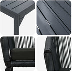 Garten Essgruppe 9 pcs Schwarz Poly-Rattan