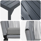 Garten Essgruppe 9 pcs Grau Poly-Rattan