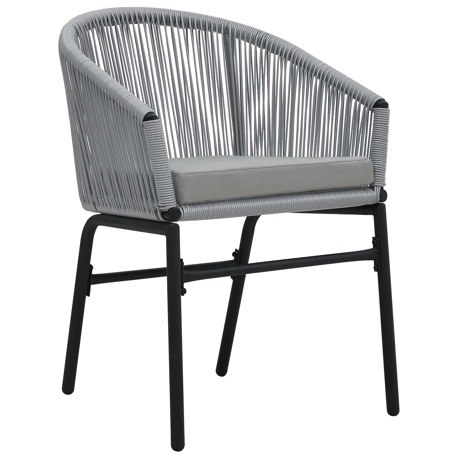Garten Essgruppe 9 pcs Grau Poly-Rattan