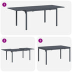 Garten Essgruppe 9 pcs Grau Poly-Rattan