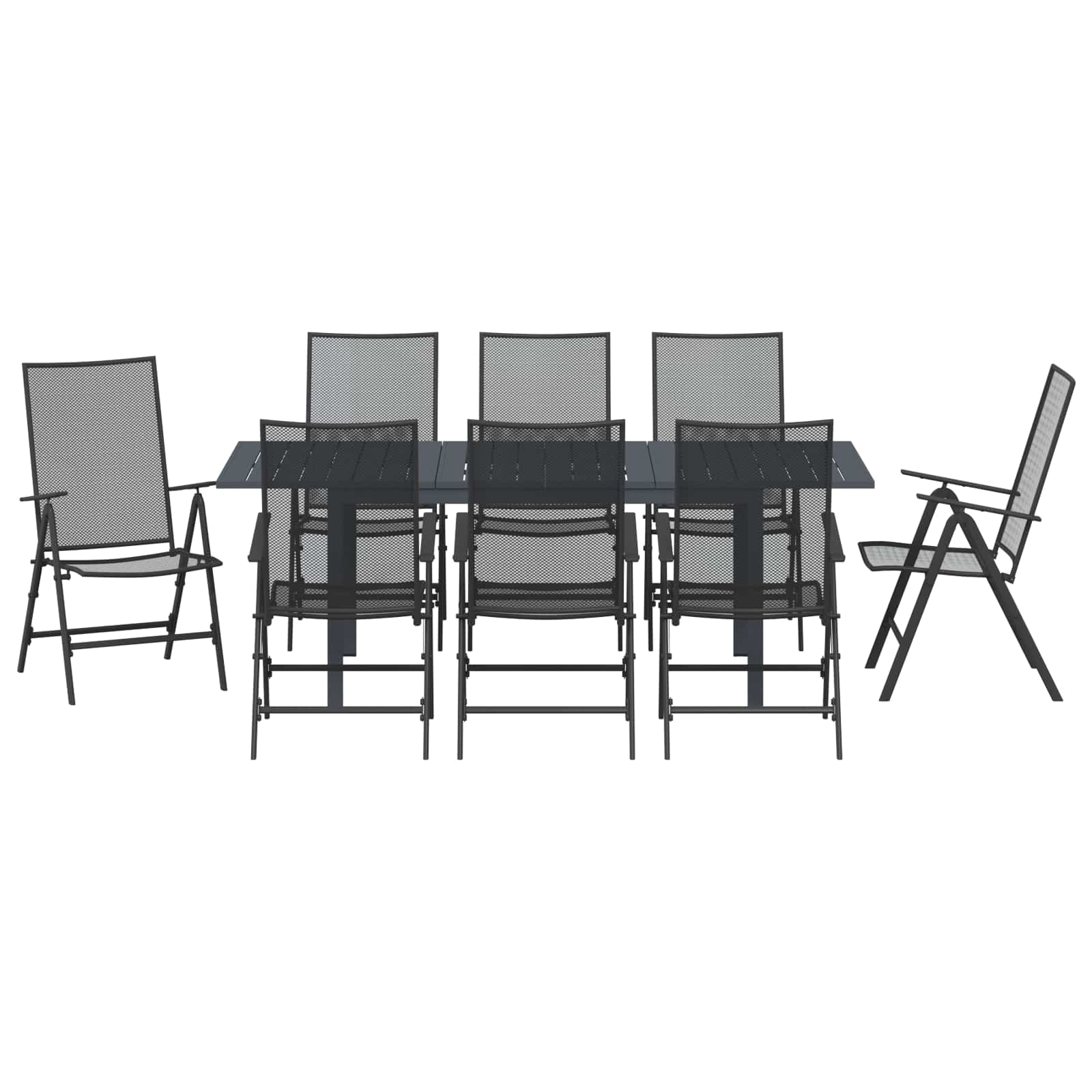 Garten Essgruppe 9 pcs Anthrazit Stahl