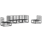 Gartensofa-set mit Kissen 5 pcs Schwarz Aluminium