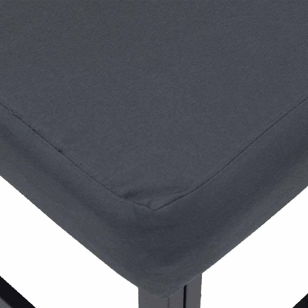 Gartensofa-set mit Kissen 6 pcs Schwarz Aluminium