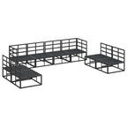 Gartensofa-set mit Kissen 8 pcs Schwarz Aluminium