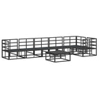 Gartensofa-set mit Kissen 7 pcs Schwarz Aluminium