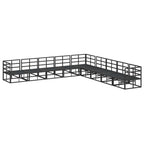 Gartensofa-set mit Kissen 9 pcs Schwarz Aluminium