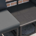 Gartensofa-set mit Kissen 10 pcs Schwarz Aluminium