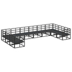 Gartensofa-set mit Kissen 10 pcs Schwarz Aluminium
