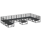 Gartensofa-set mit Kissen 11 pcs Schwarz Aluminium