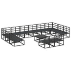 Gartensofa-set mit Kissen 13 pcs Schwarz Aluminium