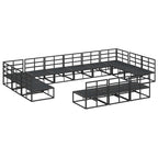 Gartensofa-set mit Kissen 13 pcs Schwarz Aluminium