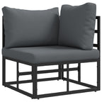 Gartensofa-set mit Kissen 13 pcs Schwarz Aluminium