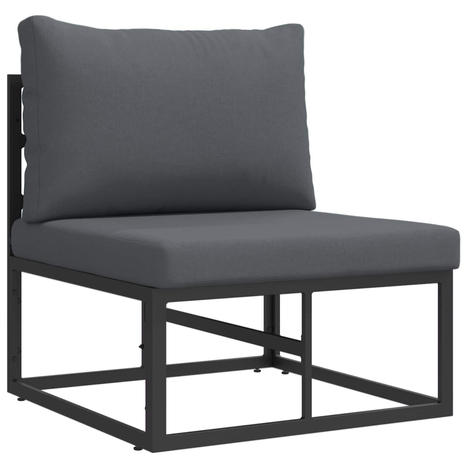 Gartensofa-set mit Kissen 12 pcs Schwarz Aluminium
