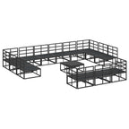 Gartensofa-set mit Kissen 14 pcs Schwarz Aluminium