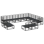 Gartensofa-set mit Kissen 12 pcs Schwarz Aluminium