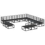 Gartensofa-set mit Kissen 13 pcs Schwarz Aluminium