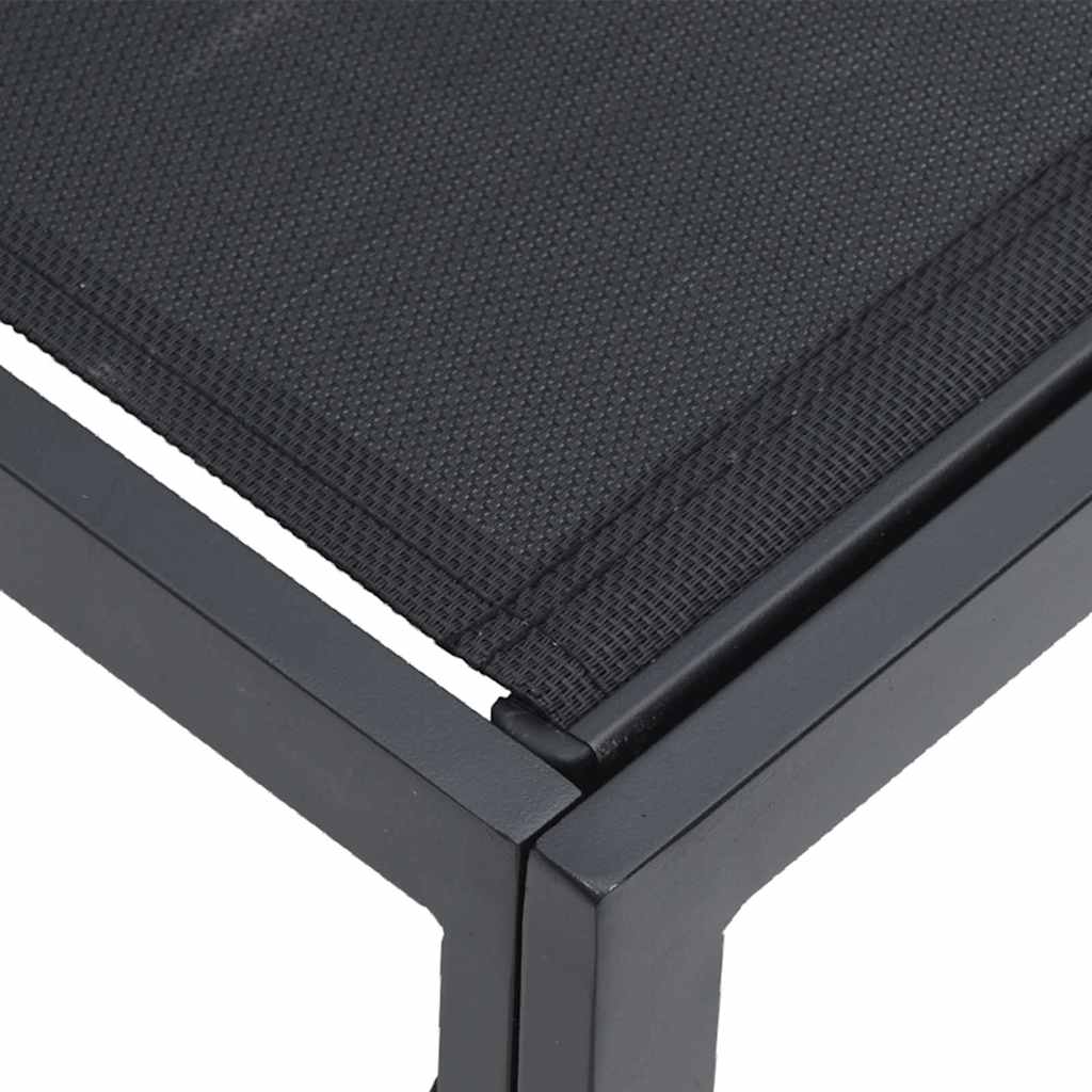 Gartensofa-set mit Kissen 14 pcs Schwarz Aluminium