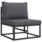 Gartensofa-set mit Kissen 6 pcs Schwarz Aluminium