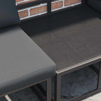 Gartensofa-set mit Kissen 9 pcs Schwarz Stahl