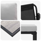 Gartensofa-set mit Kissen 6 pcs Schwarz Stahl