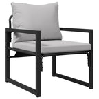 Gartensofa-set mit Kissen 6 pcs Schwarz Stahl