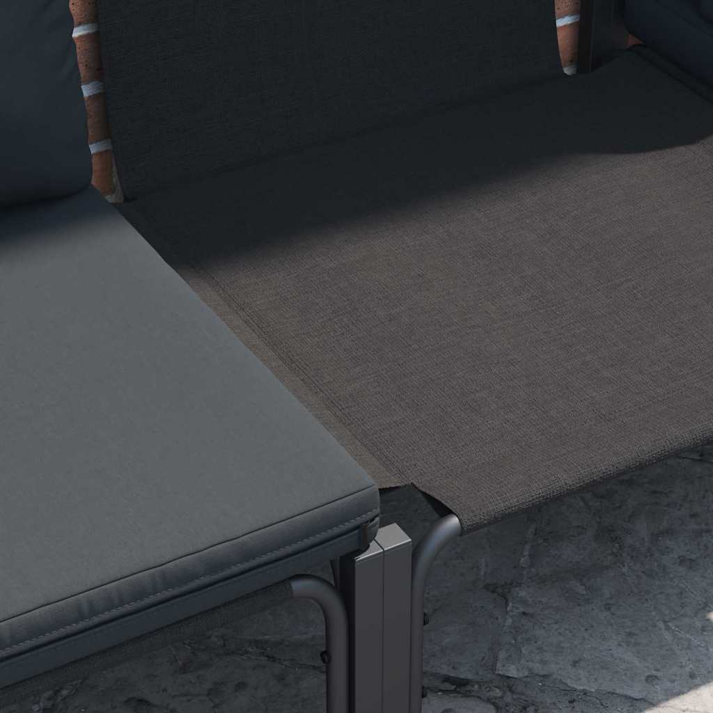 Gartensofa-set mit Kissen 6 pcs Schwarz Stahl