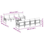 Gartensofa-set mit Kissen 9 pcs Schwarz Stahl
