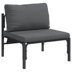 Gartensofa-set mit Kissen 4 pcs Schwarz Stahl