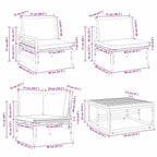 Gartensofa-set mit Kissen 7 pcs Schwarz Stahl