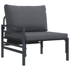 Gartensofa-set mit Kissen 12 pcs Schwarz Stahl