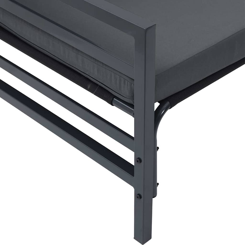 Gartensofa-set mit Kissen 6 pcs Schwarz Stahl