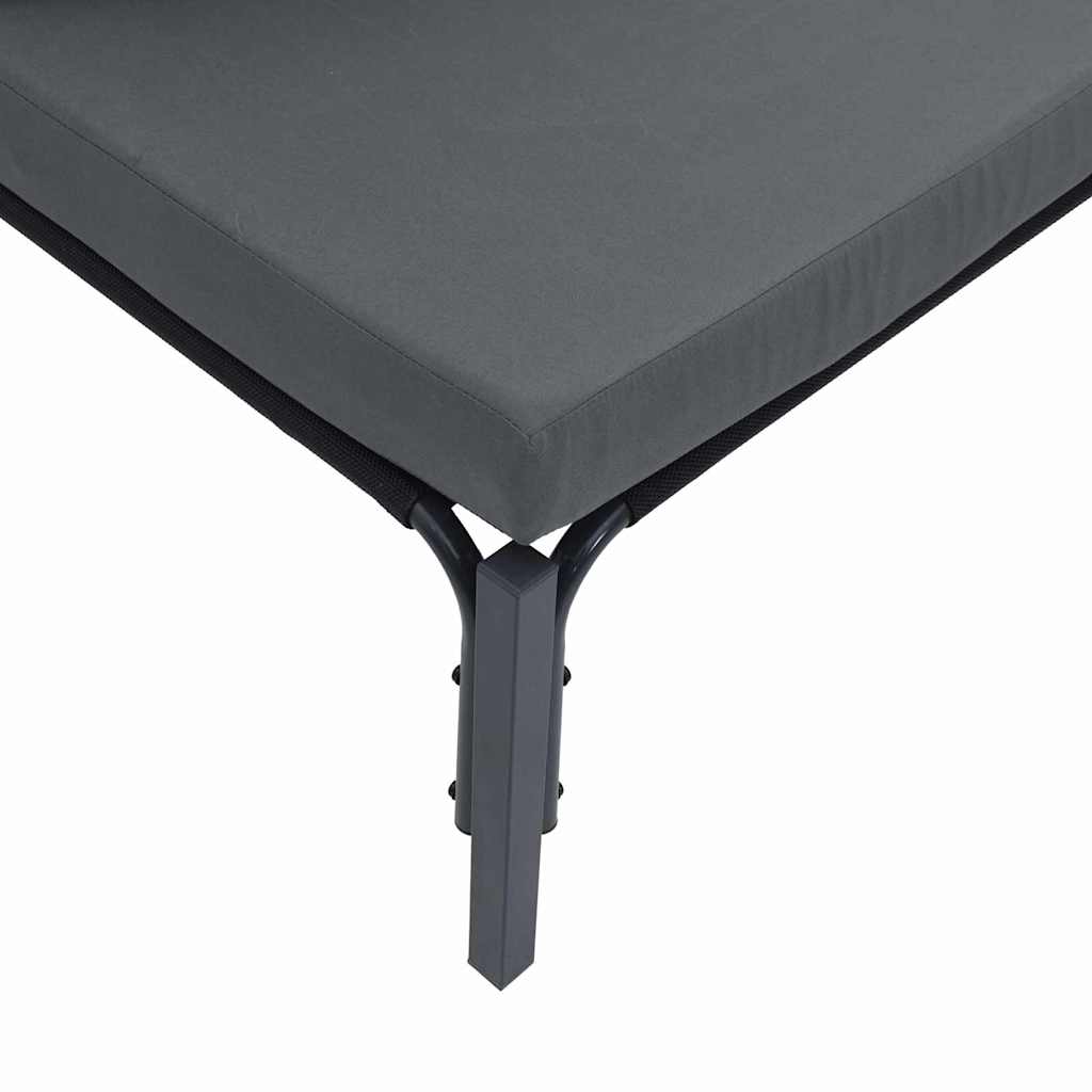 Gartensofa-set mit Kissen 7 pcs Schwarz Stahl