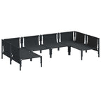 Gartensofa-set mit Kissen 6 pcs Schwarz Stahl