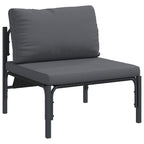 Gartensofa-set mit Kissen 8 pcs Schwarz Stahl
