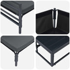 Gartensofa-set mit Kissen 6 pcs Schwarz Stahl
